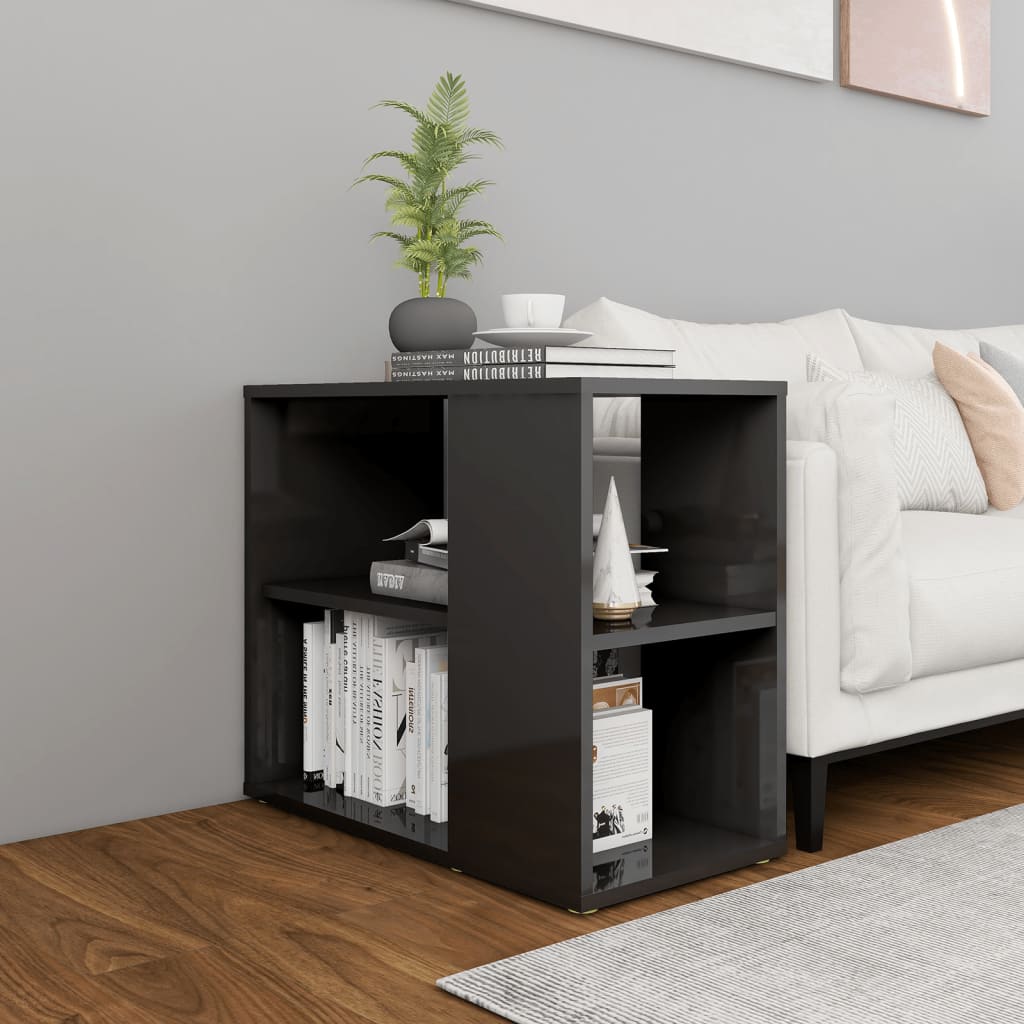 vidaXL Side Cabinet High Gloss Grey 60x30x50 cm Engineered Wood