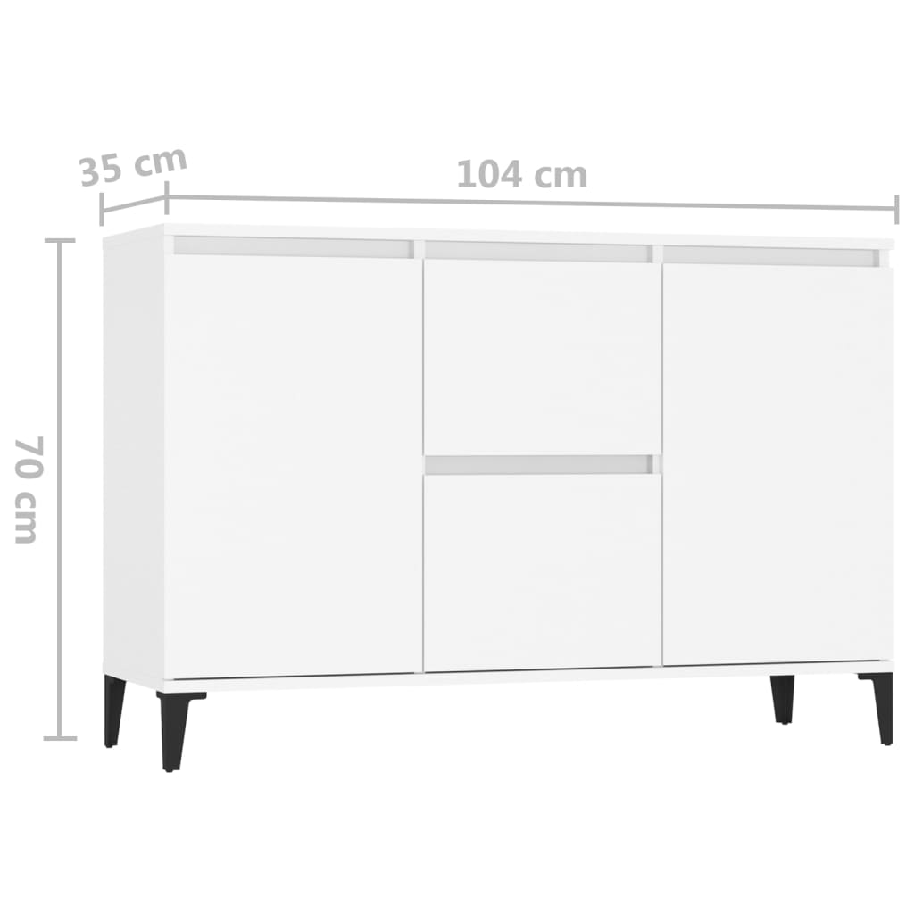 vidaXL Sideboard White 104x35x70 cm Engineered Wood