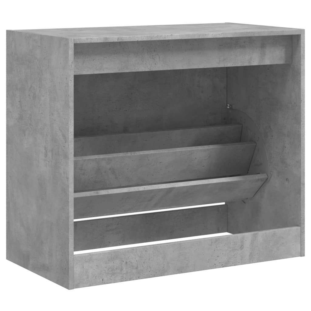 vidaXL Shoe Cabinet Concrete Grey 80x42x69 cm Engineered Wood