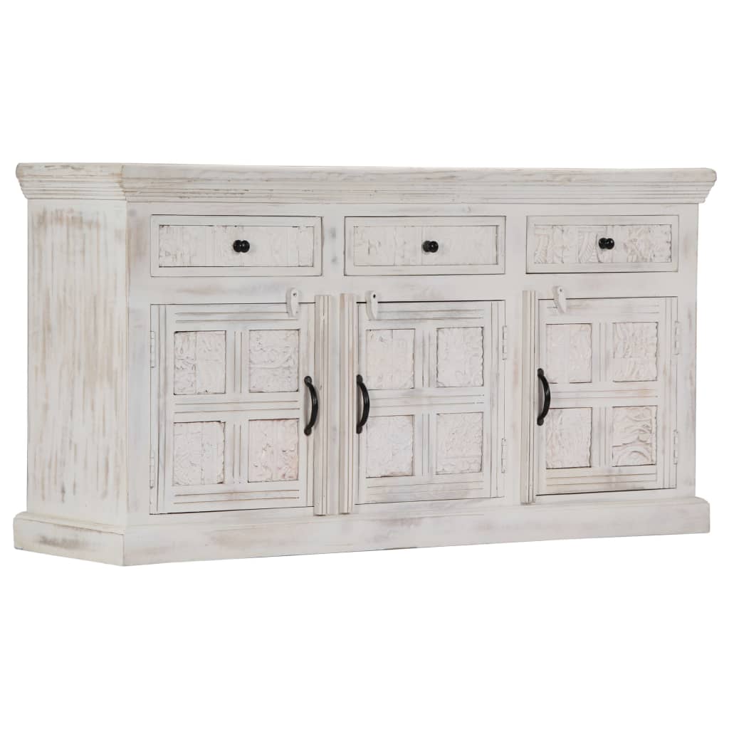 vidaXL Sideboard White 140x40x74 cm Solid Mango Wood