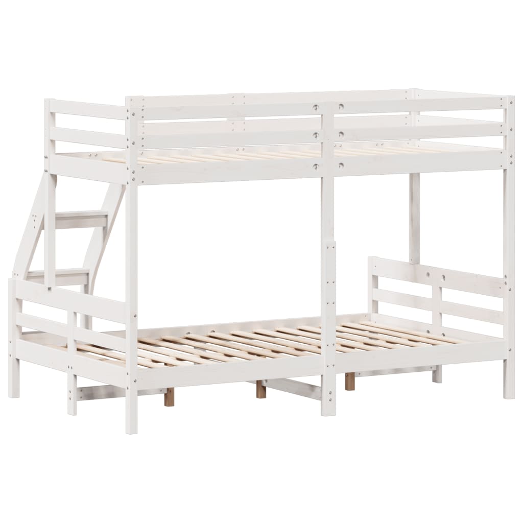 vidaXL Bunk Bed 90x200/120x200 cm White Solid Wood Pine