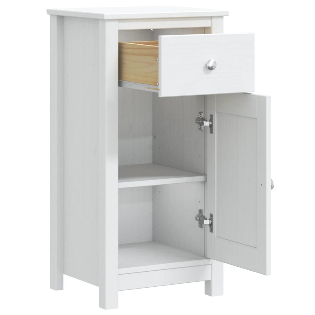 vidaXL Bathroom Cabinet BERG White 40x34x80 cm Solid Wood Pine