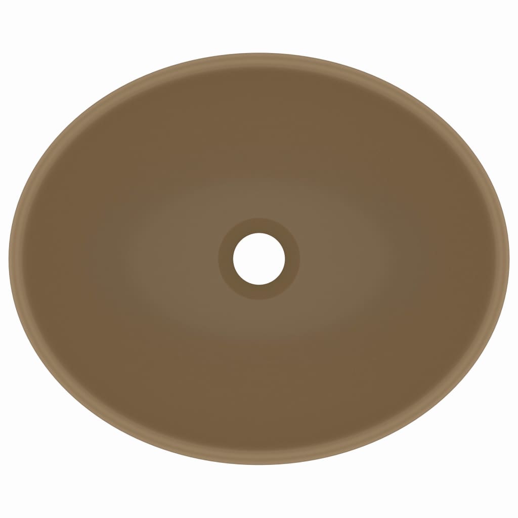 vidaXL Luxury Basin Oval-shaped Matt Cream 40x33 cm Ceramic