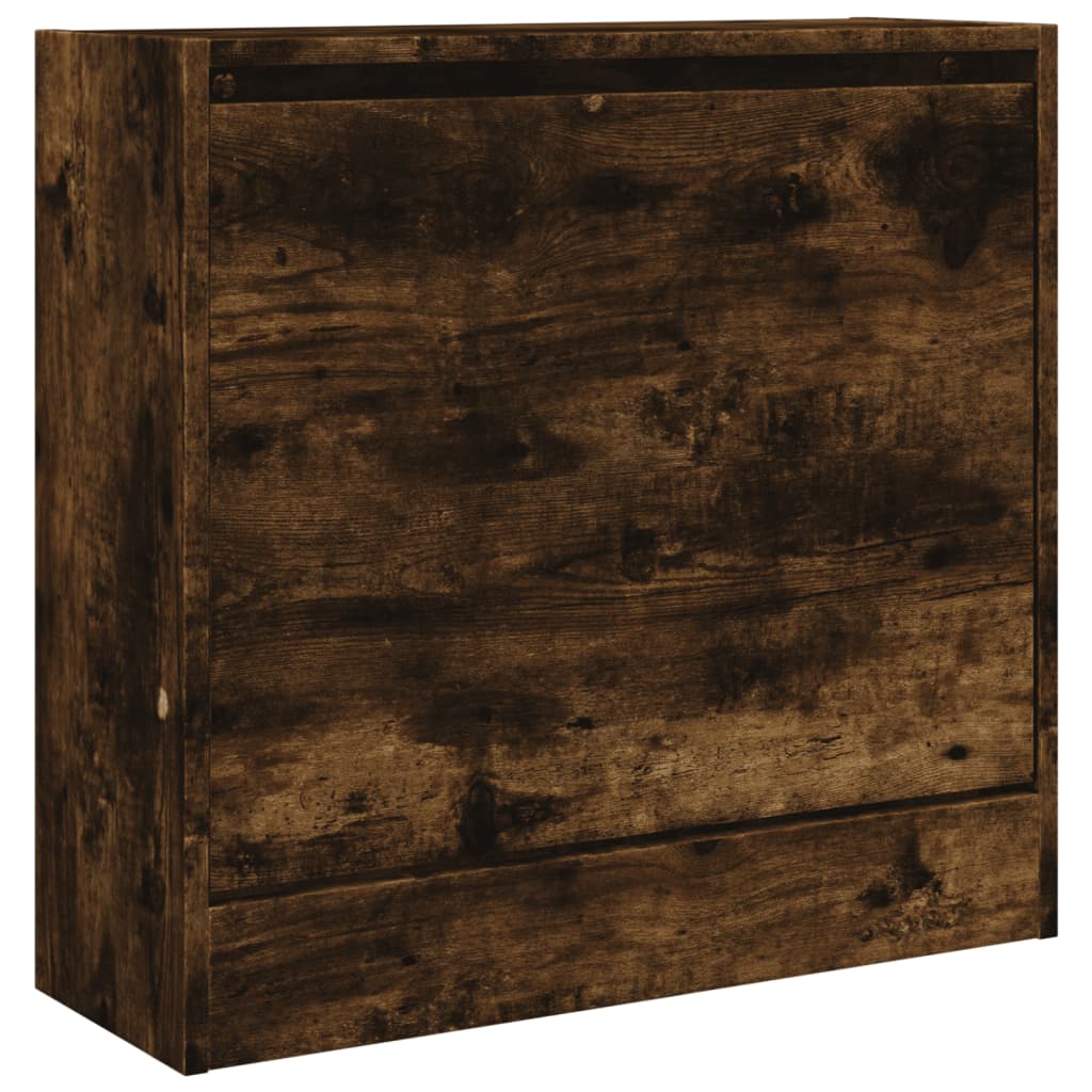 vidaXL Shoe Cabinet Smoked Oak 60x21x57 cm Engineered Wood