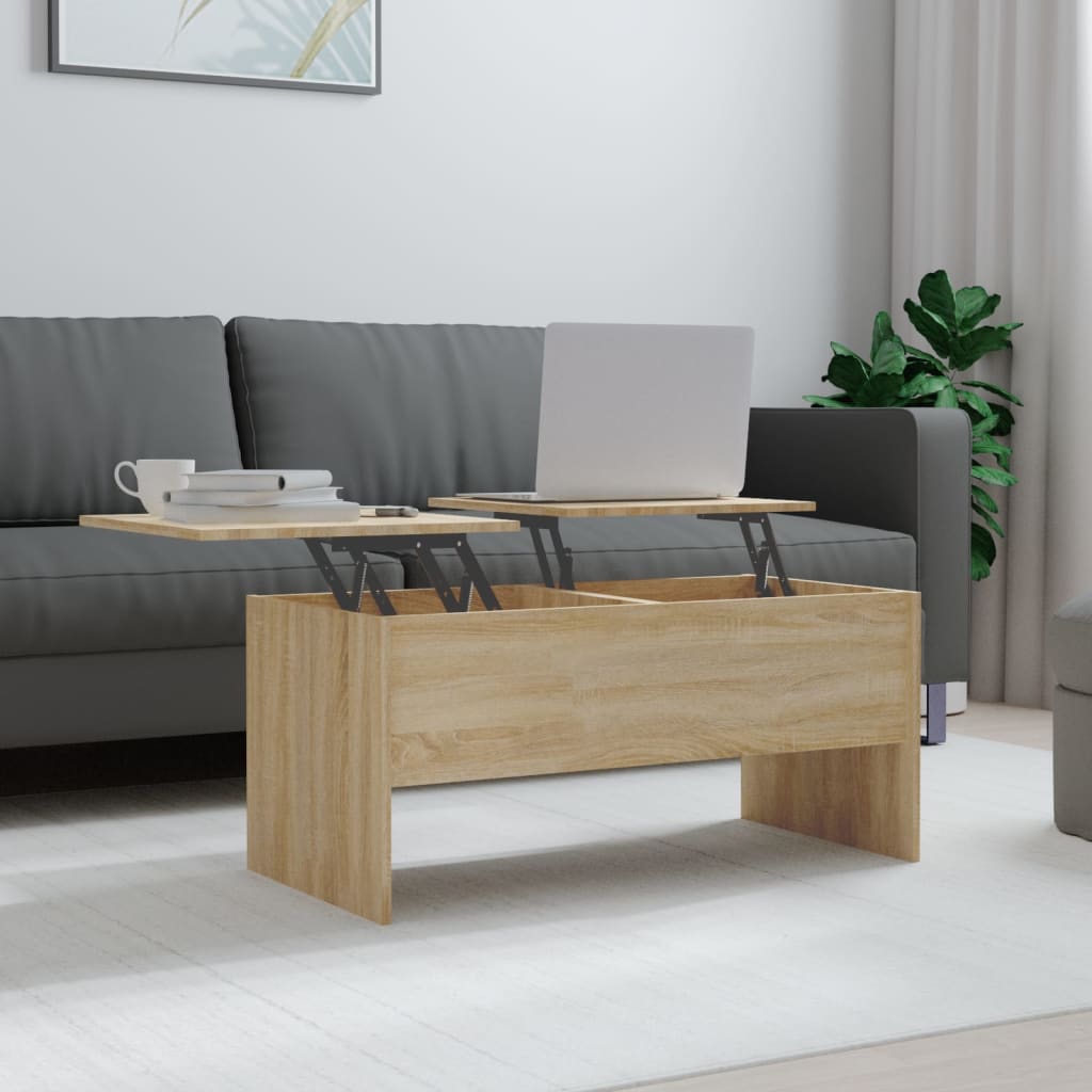 vidaXL Coffee Table Sonoma Oak 102x50.5x46.5 cm Engineered Wood