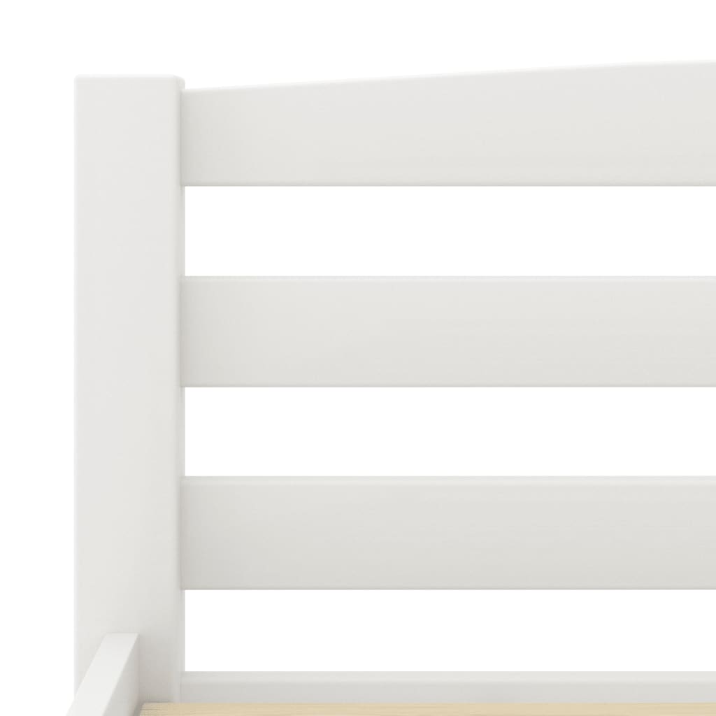 vidaXL Bed Frame White Solid Pinewood 120x200 cm
