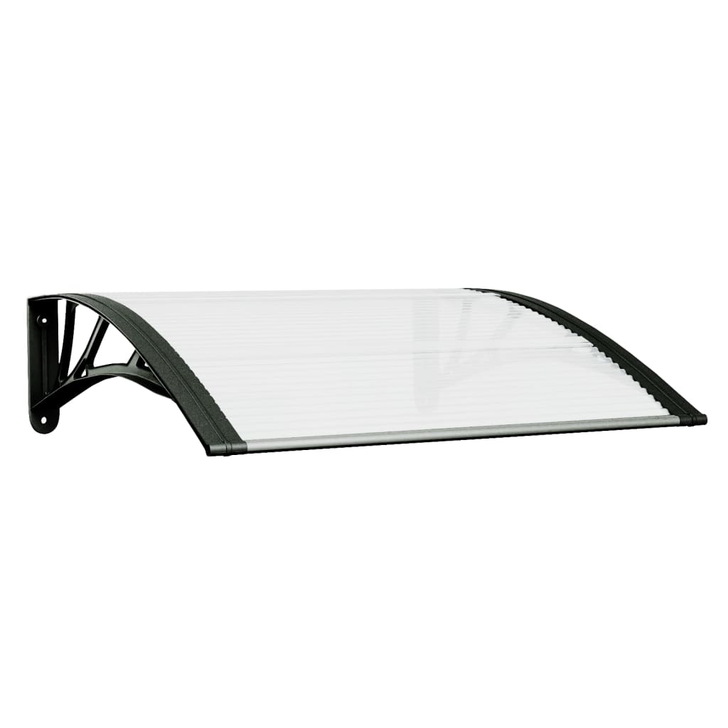 vidaXL Door Canopy Black and Transparent 80x75 cm Polycarbonate