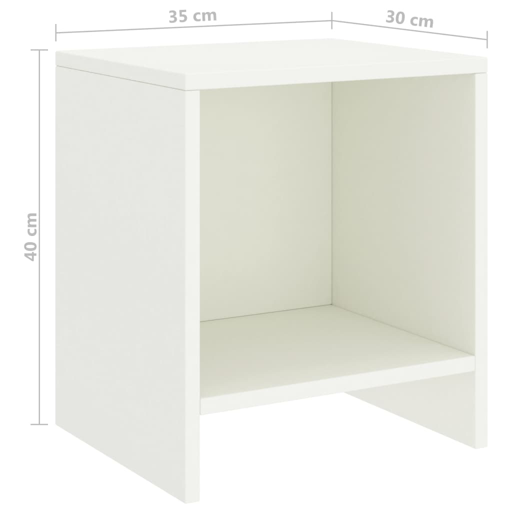 vidaXL Bedside Cabinets 2 pcs White 35x30x40 cm Solid Pinewood