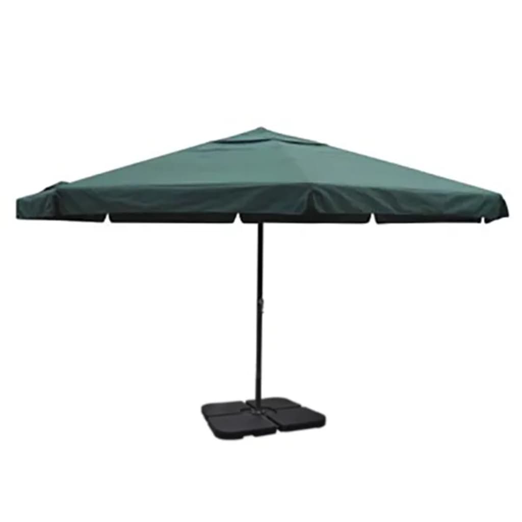 Aluminium Umbrella with Portable Base Green