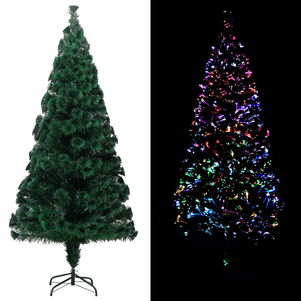 vidaXL Artificial Christmas Tree with Stand Green 180 cm Fibre Optic