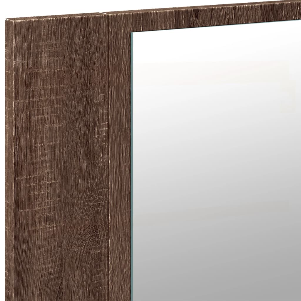 vidaXL LED Bathroom Mirror Cabinet Brown Oak 80x12x45 cm Acrylic