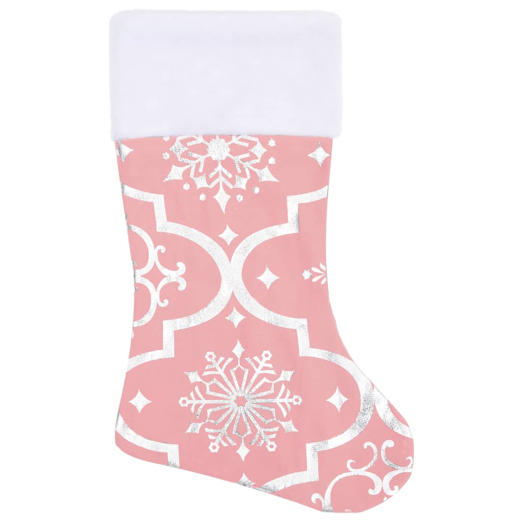 vidaXL Luxury Christmas Tree Skirt with Sock Pink 150 cm Fabric