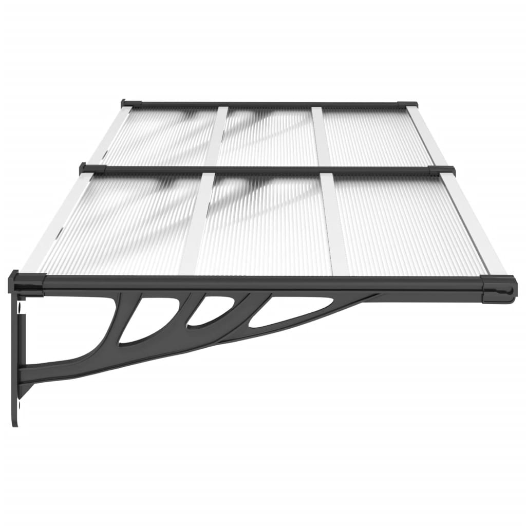 vidaXL Door Canopy Black and Transparent 199x90 cm Polycarbonate