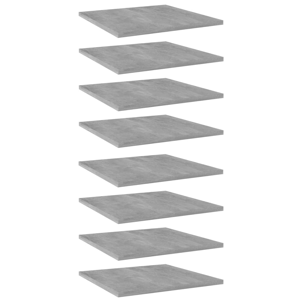 vidaXL Bookshelf Boards 8 pcs Concrete Grey 40x40x1.5 cm Engineered Wood