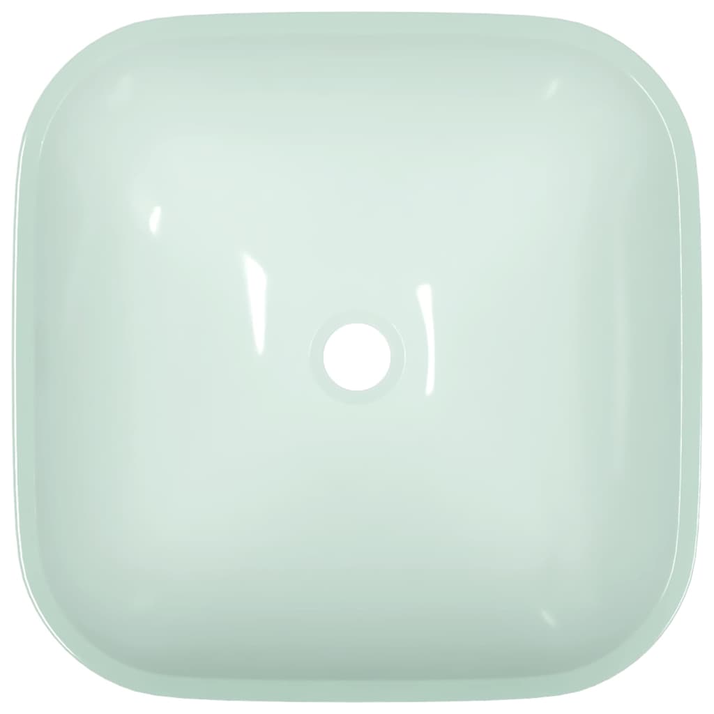 vidaXL Basin Glass 42x42x14 cm White