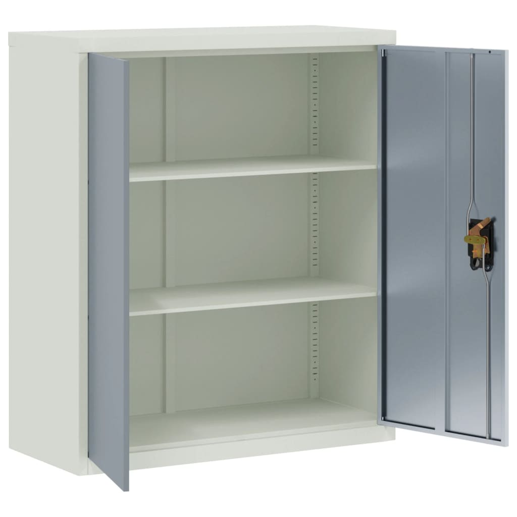 vidaXL File Cabinet Light Grey and Dark Grey 90x40x105 cm Steel