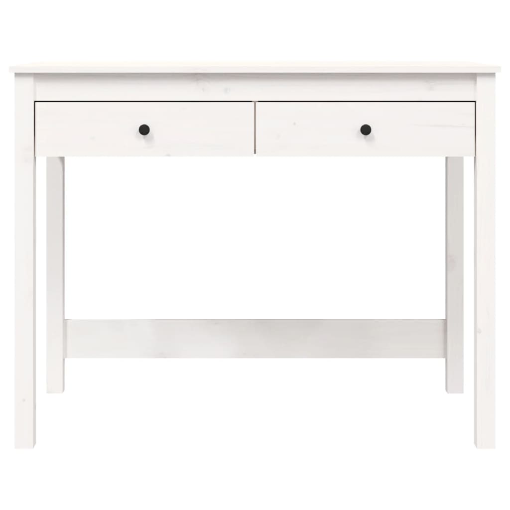 vidaXL Desk with Drawers White 100x50x78 cm Solid Wood Pine