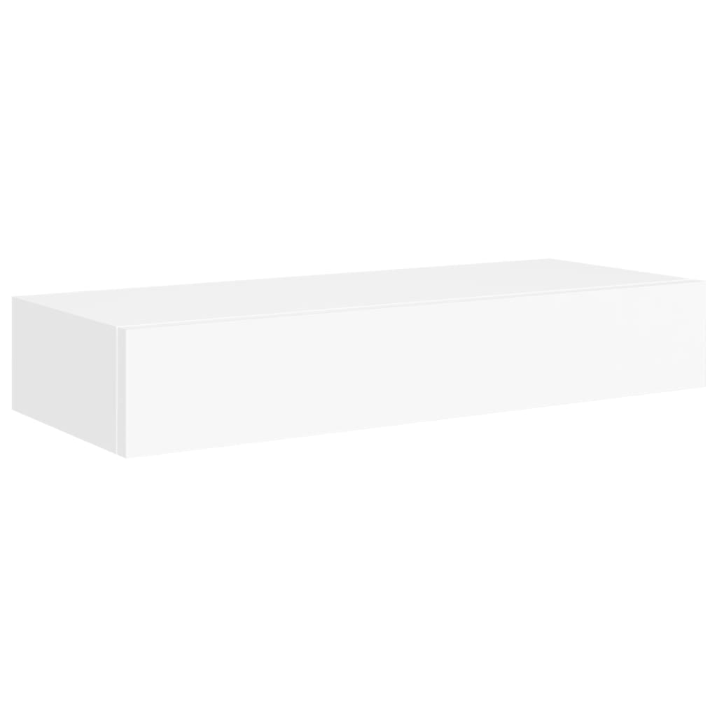 vidaXL Wall-mounted Drawer Shelves 2 pcs White 60x23.5x10cm MDF