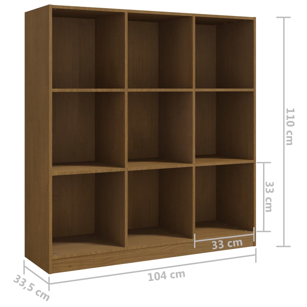 vidaXL Book Cabinet/Room Divider Honey Brown 104x33.5x110 cm Pinewood