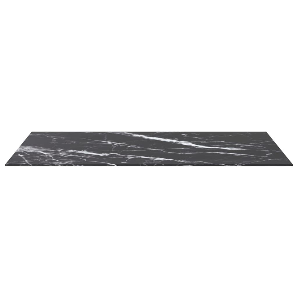 vidaXL Table Top Black 100x62 cm 8mm Tempered Glass with Marble Design