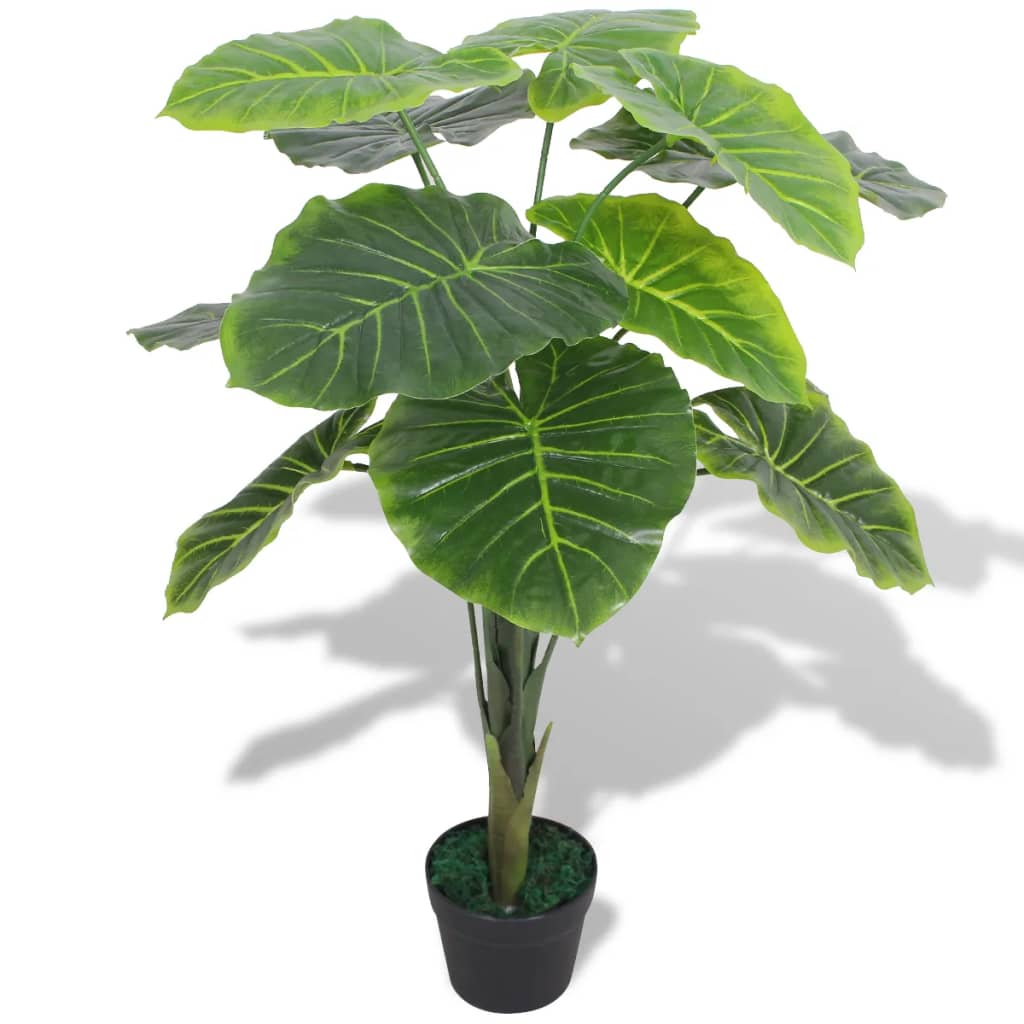 vidaXL Artificial Taro Plant with Pot 85 cm Green