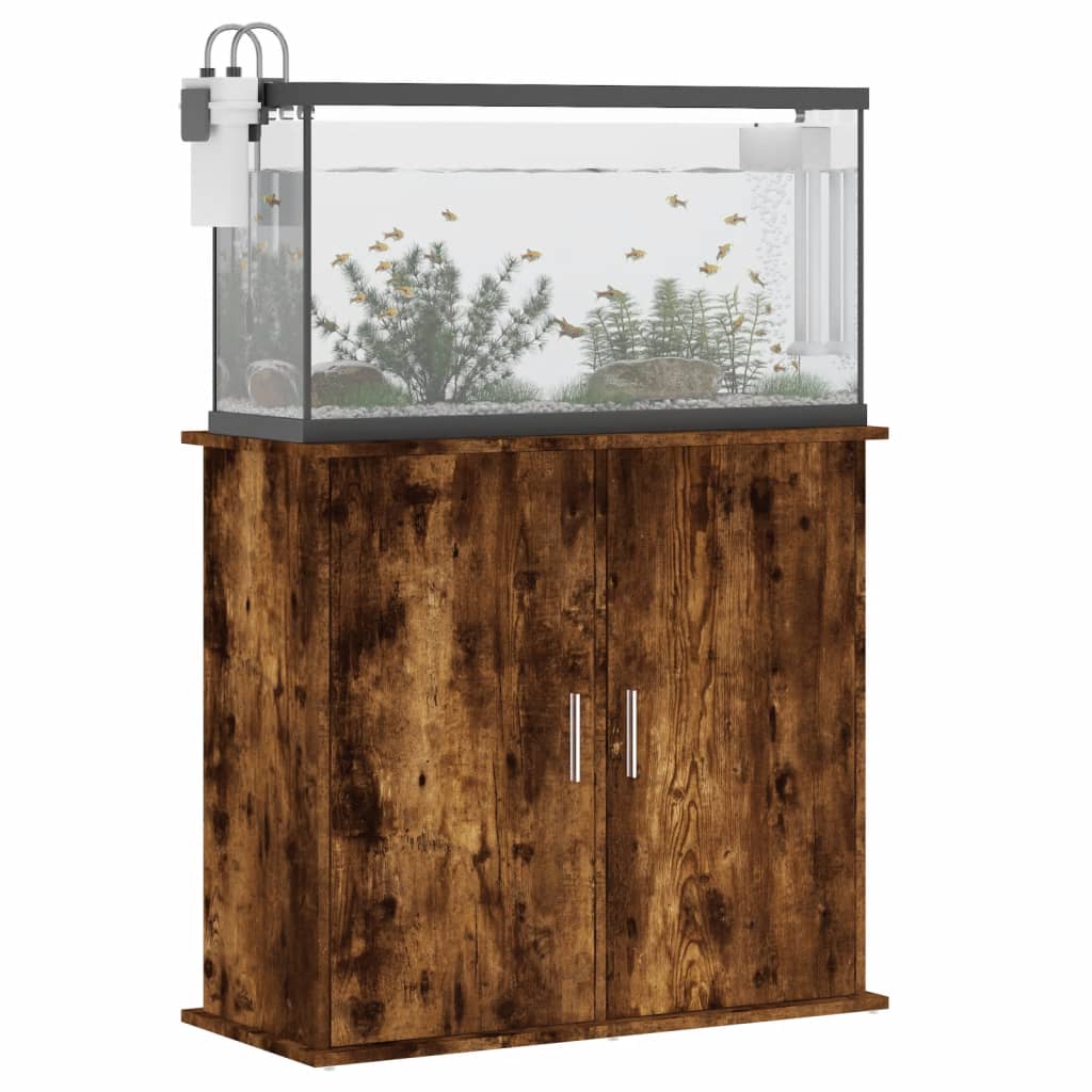 vidaXL Aquarium Stand Smoked Oak 81x36x73 cm Engineered Wood