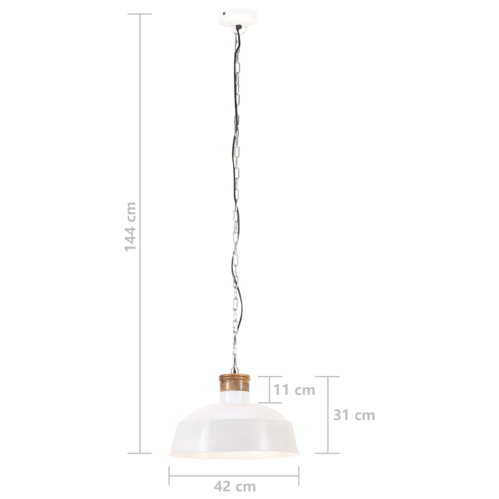 vidaXL Industrial Hanging Lamp 42 cm White E27