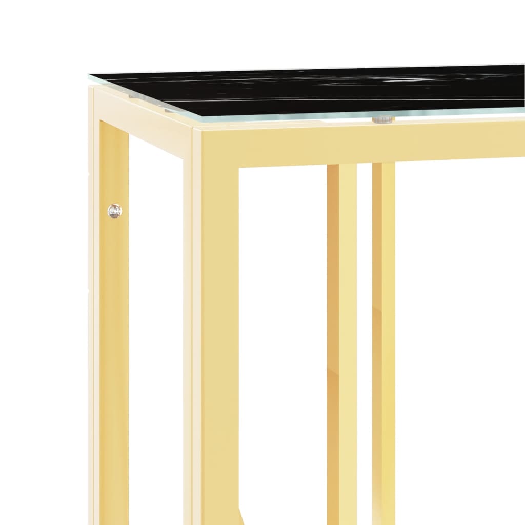 vidaXL Console Table Gold 110x30x70 cm Stainless Steel and Glass