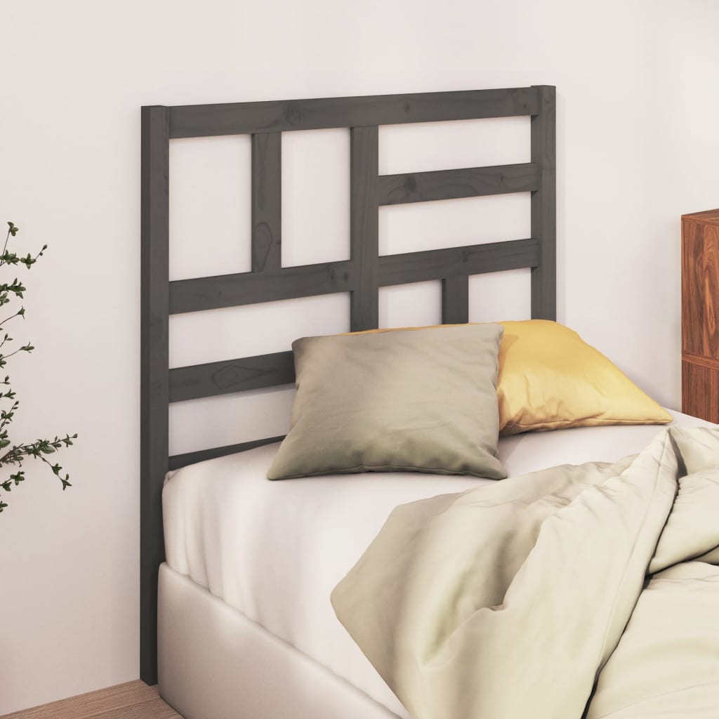 vidaXL Bed Headboard Grey 106x4x104 cm Solid Wood Pine