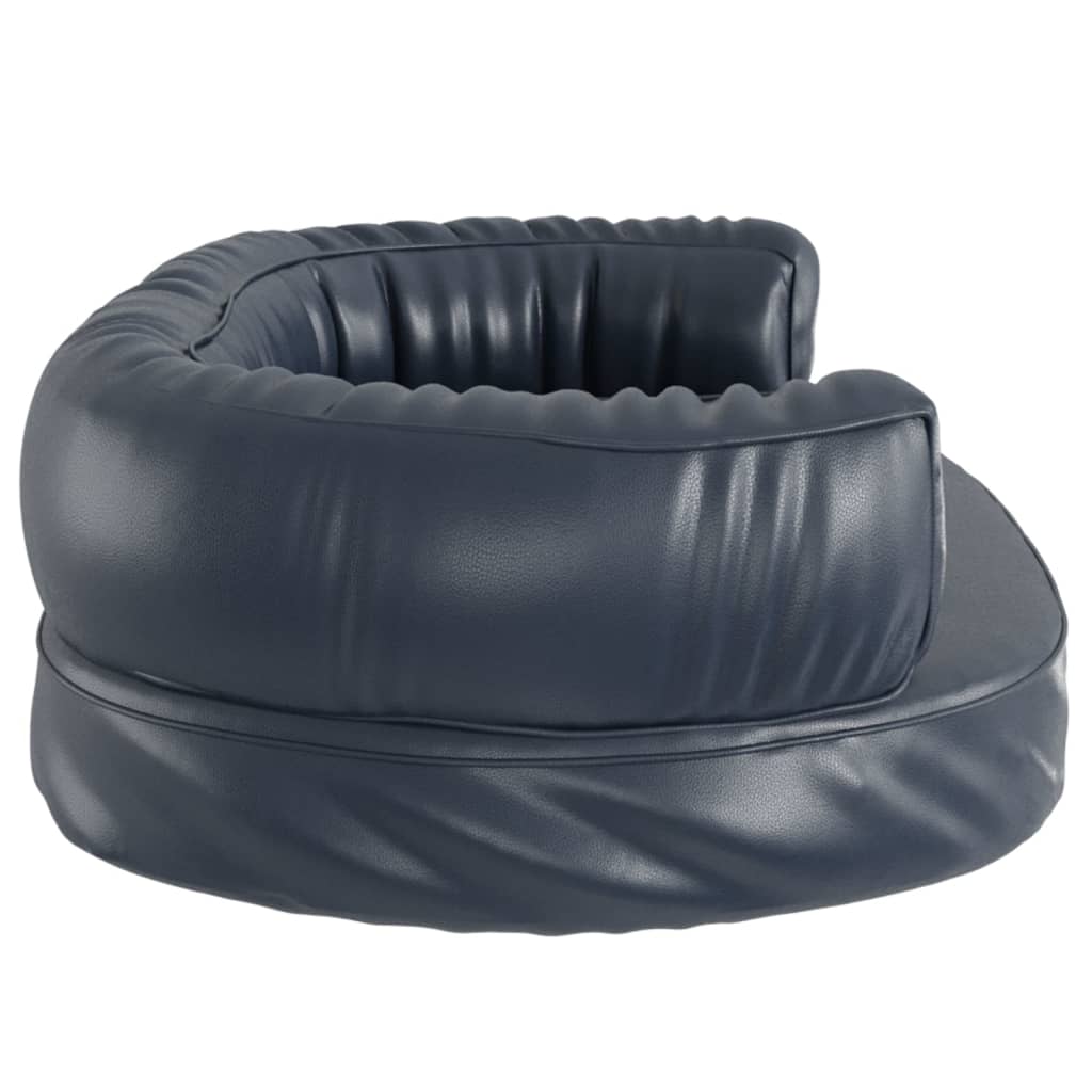 vidaXL Ergonomic Foam Dog Bed Dark Blue 60x42 cm Faux Leather