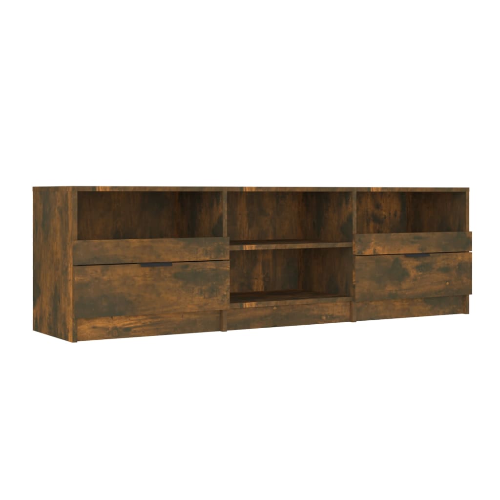 vidaXL TV Cabinet Smoked Oak 150x33.5x45 cm Engineered Wood
