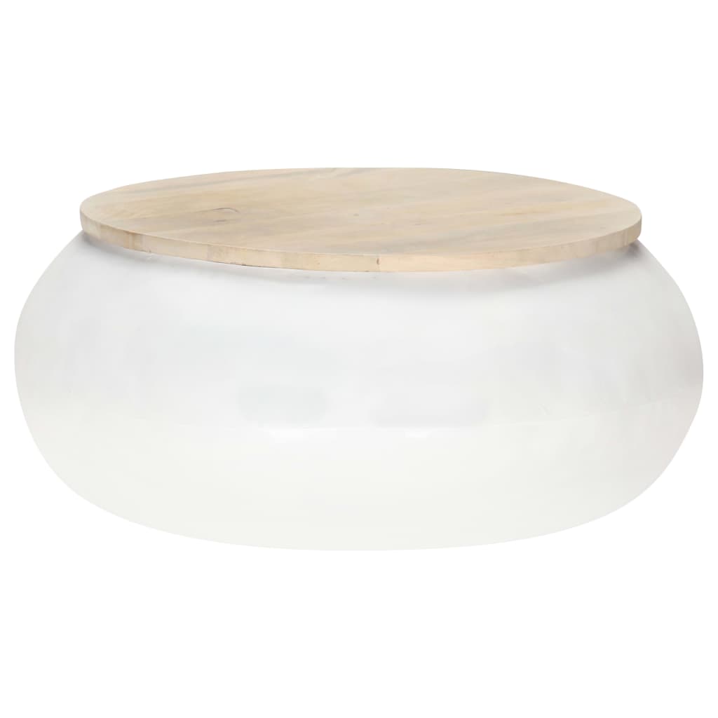 vidaXL Coffee Table White 68x68x30 cm Solid Mango Wood