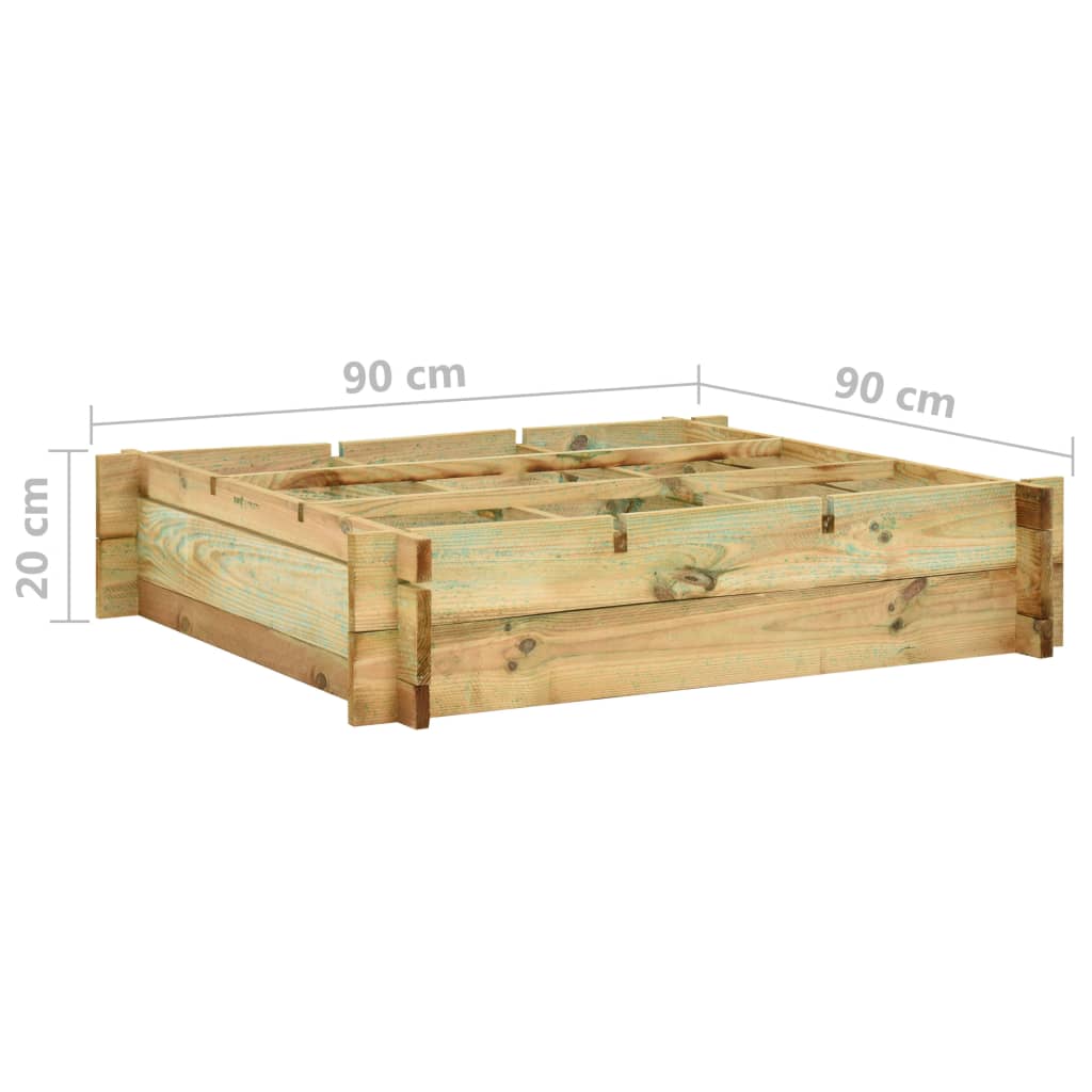 vidaXL Raised Bed 90x90x20 cm Impregnated Wood