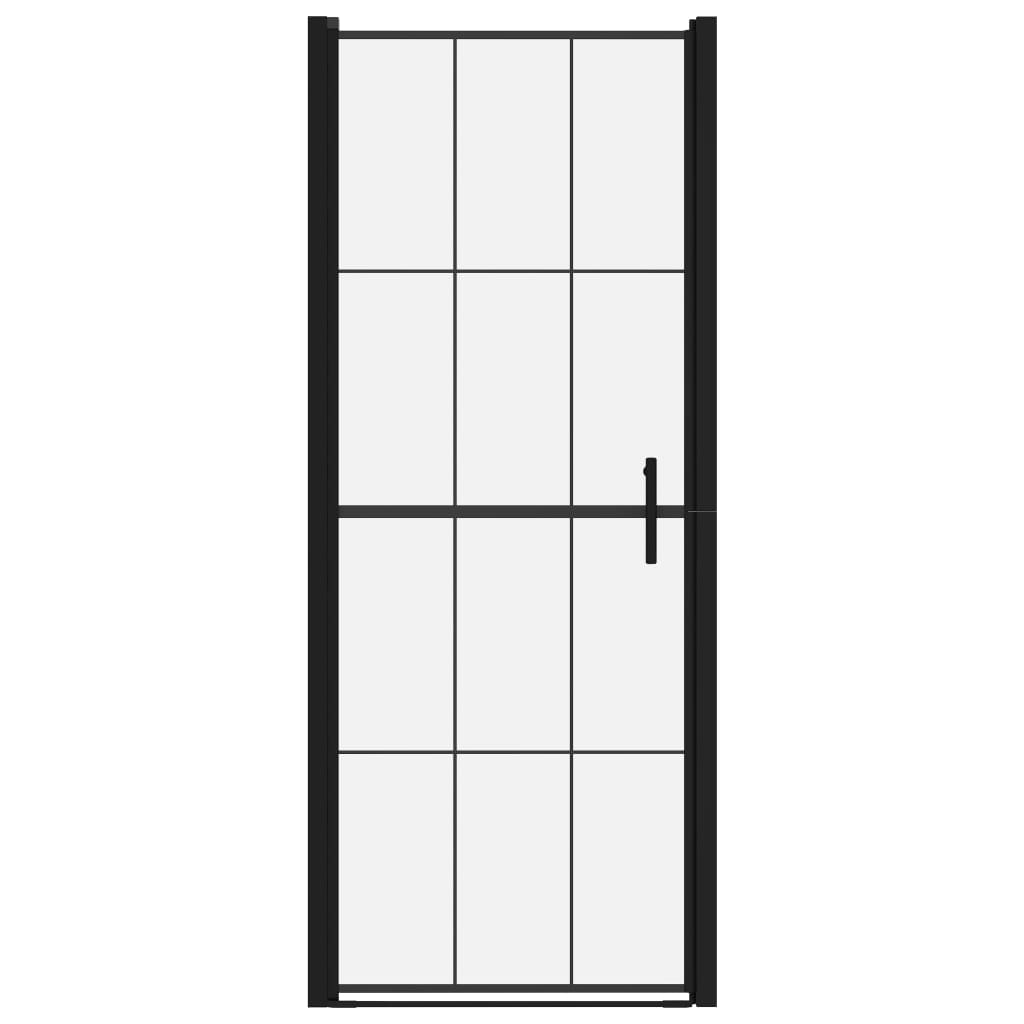 vidaXL Shower Door Tempered Glass 81x195 cm Black