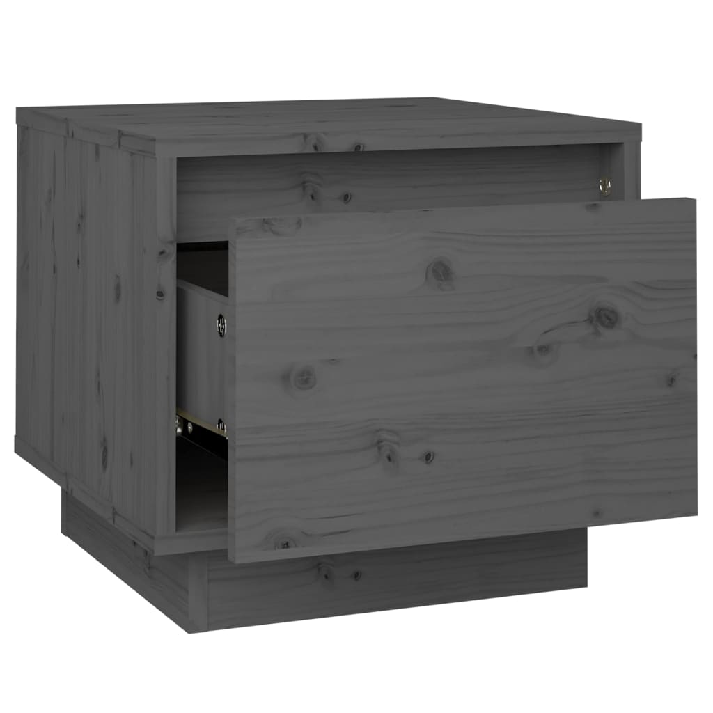 vidaXL Bedside Cabinets 2 pcs Grey 35x34x32 cm Solid Wood Pine