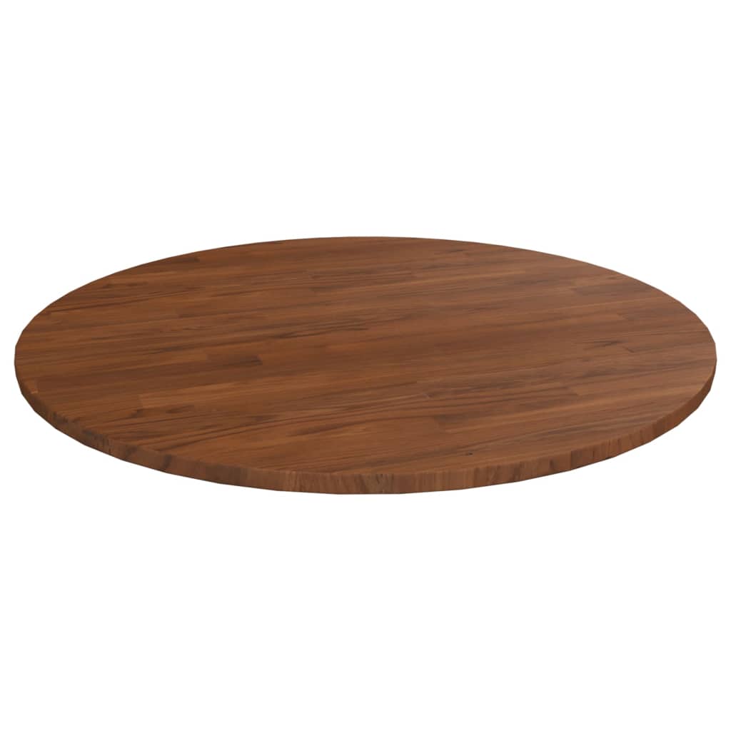 vidaXL Round Table Top Dark Brown Ø90x1.5 cm Treated Solid Wood Oak