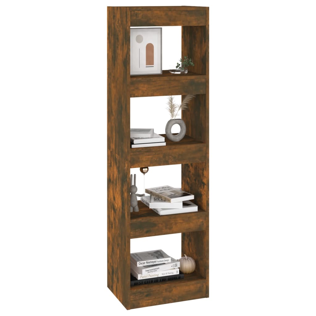 vidaXL Book Cabinet/Room Divider Smoked Oak 40x30x135 cm
