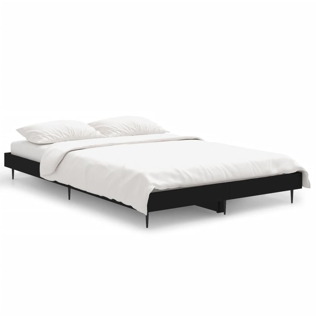 vidaXL Bed Frame Black 120x190 cm Small Double Engineered Wood