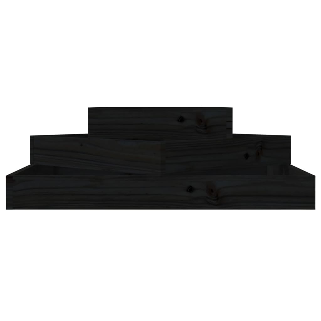 vidaXL Planter Black 83x83x27 cm Solid Wood Pine