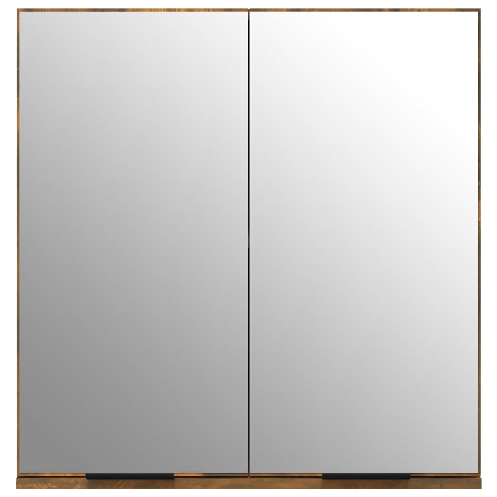 vidaXL Bathroom Mirror Cabinet Smoked Oak 64x20x67 cm