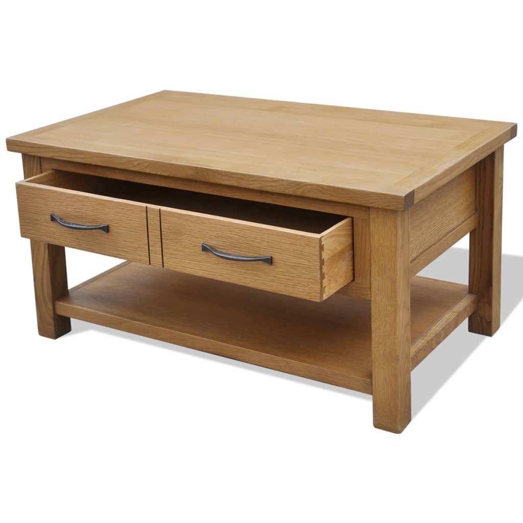 vidaXL Coffee Table 88x53x45 cm Solid Oak Wood