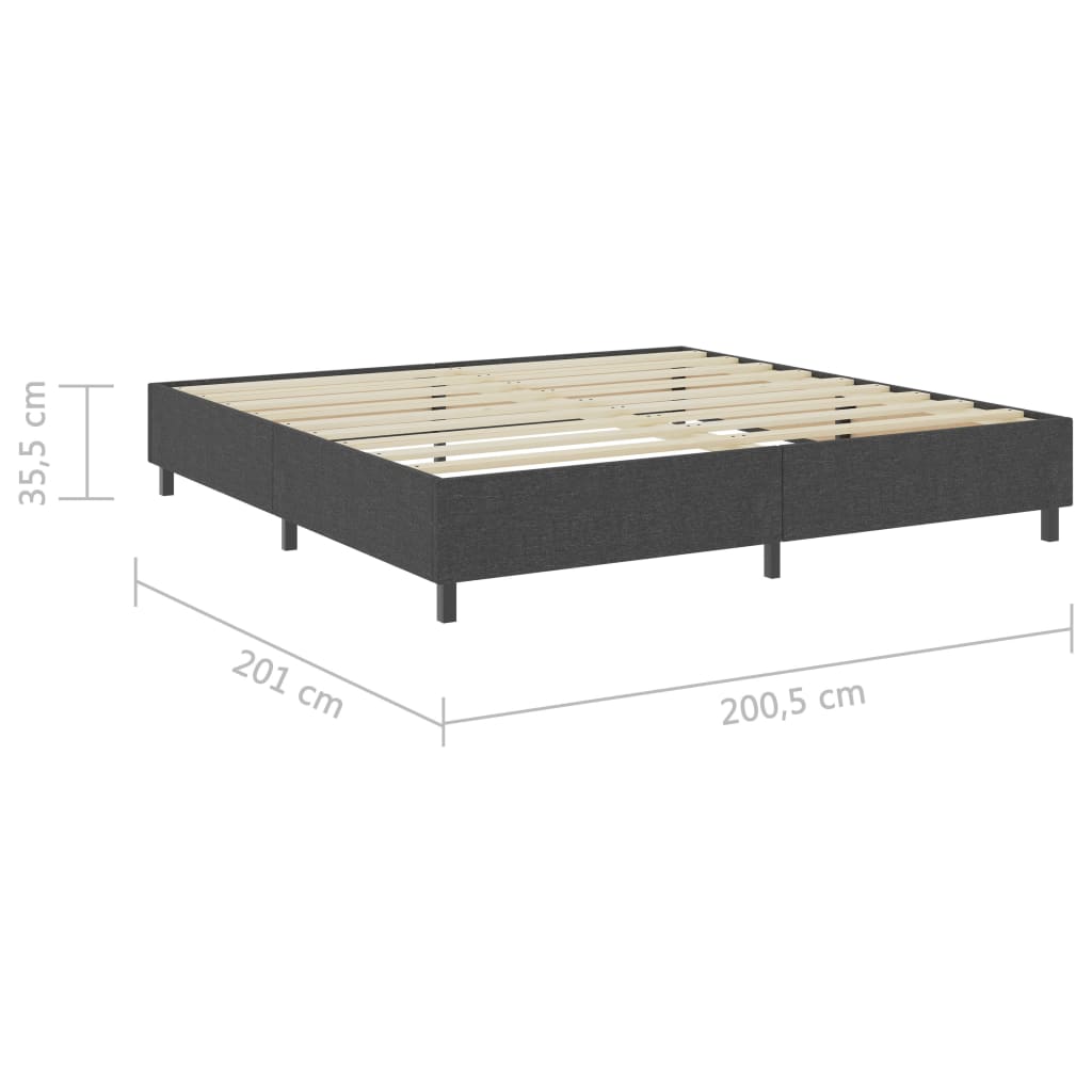 vidaXL Box Spring Bed Dark Grey Fabric 200x200 cm