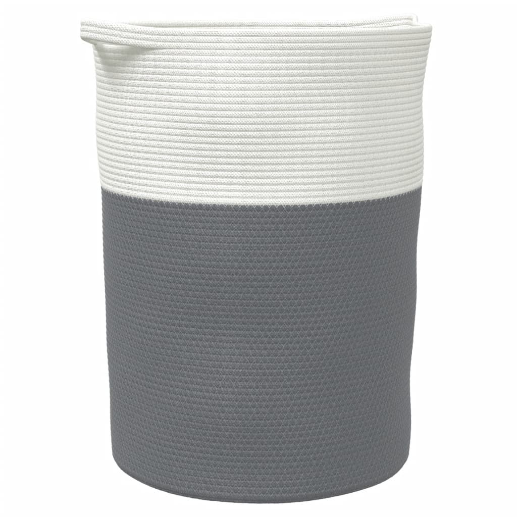 vidaXL Storage Basket Grey and White Ø49x65 cm Cotton