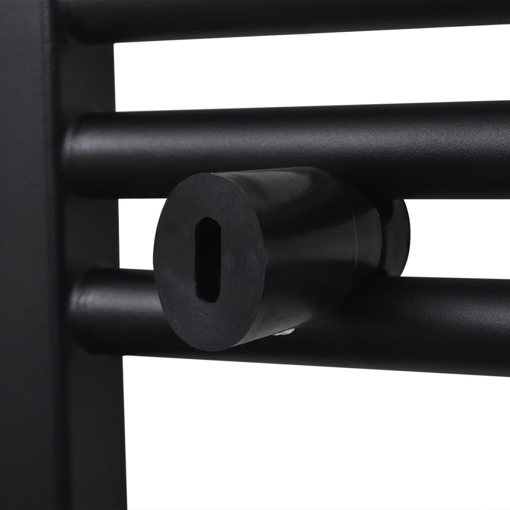 vidaXL Bathroom Heating Towel Rail Radiator Curve 500x764 mm Black