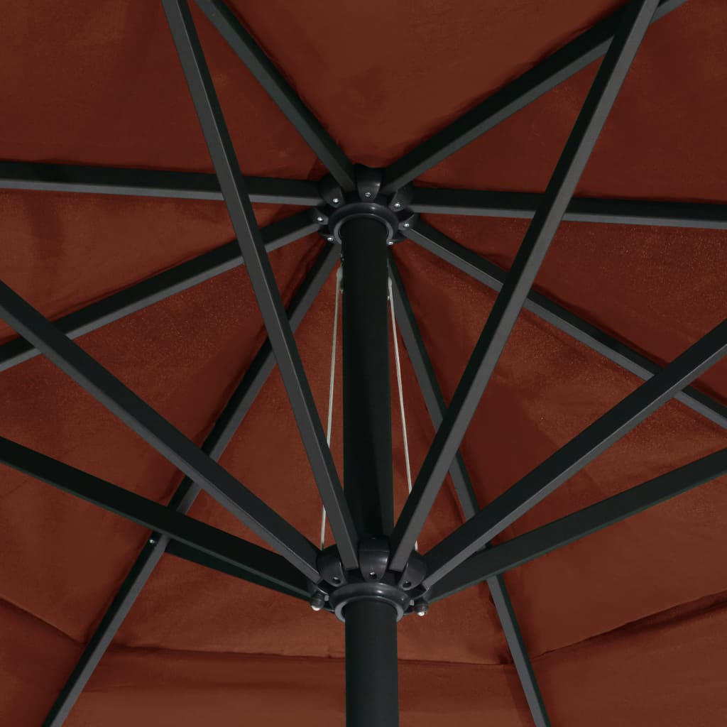 vidaXL Outdoor Parasol with Aluminium Pole 600 cm Terracotta