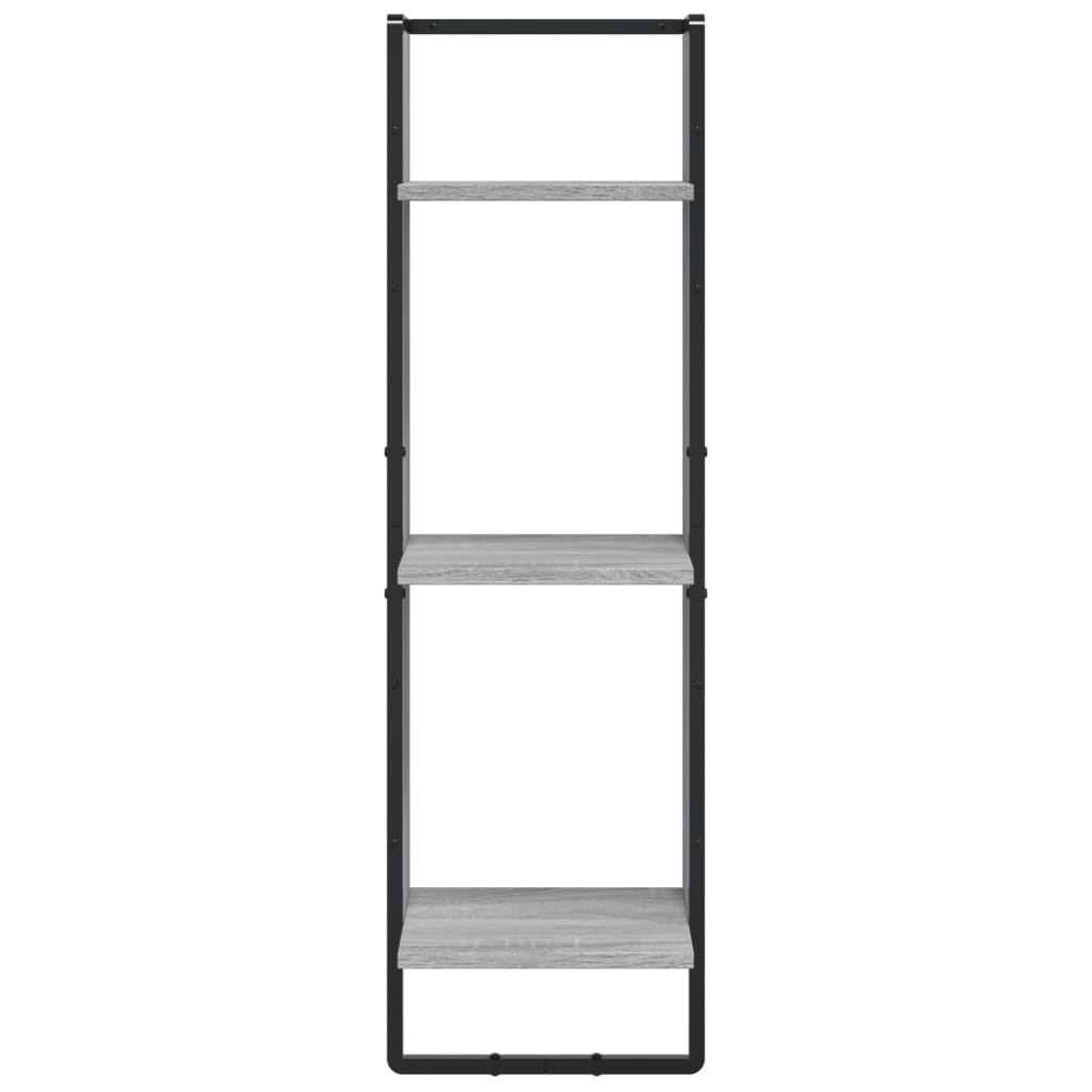 vidaXL 3-Tier Wall Shelf Grey Sonoma 30x25x100 cm Engineered Wood