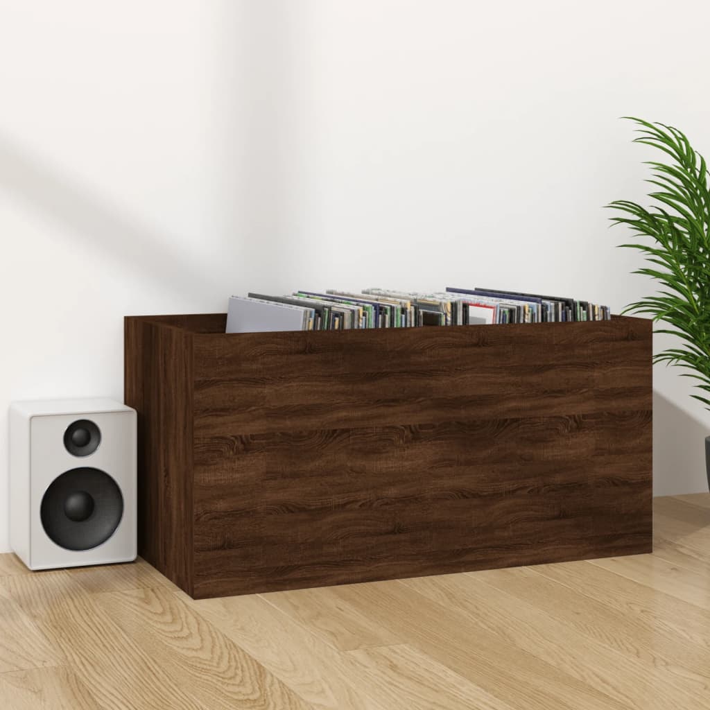 vidaXL Vinyl Storage Box Brown Oak 71x34x36 cm Engineered Wood