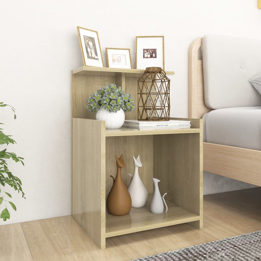 vidaXL Bed Cabinets 2 pcs Sonoma Oak 40x35x60 cm Engineered Wood