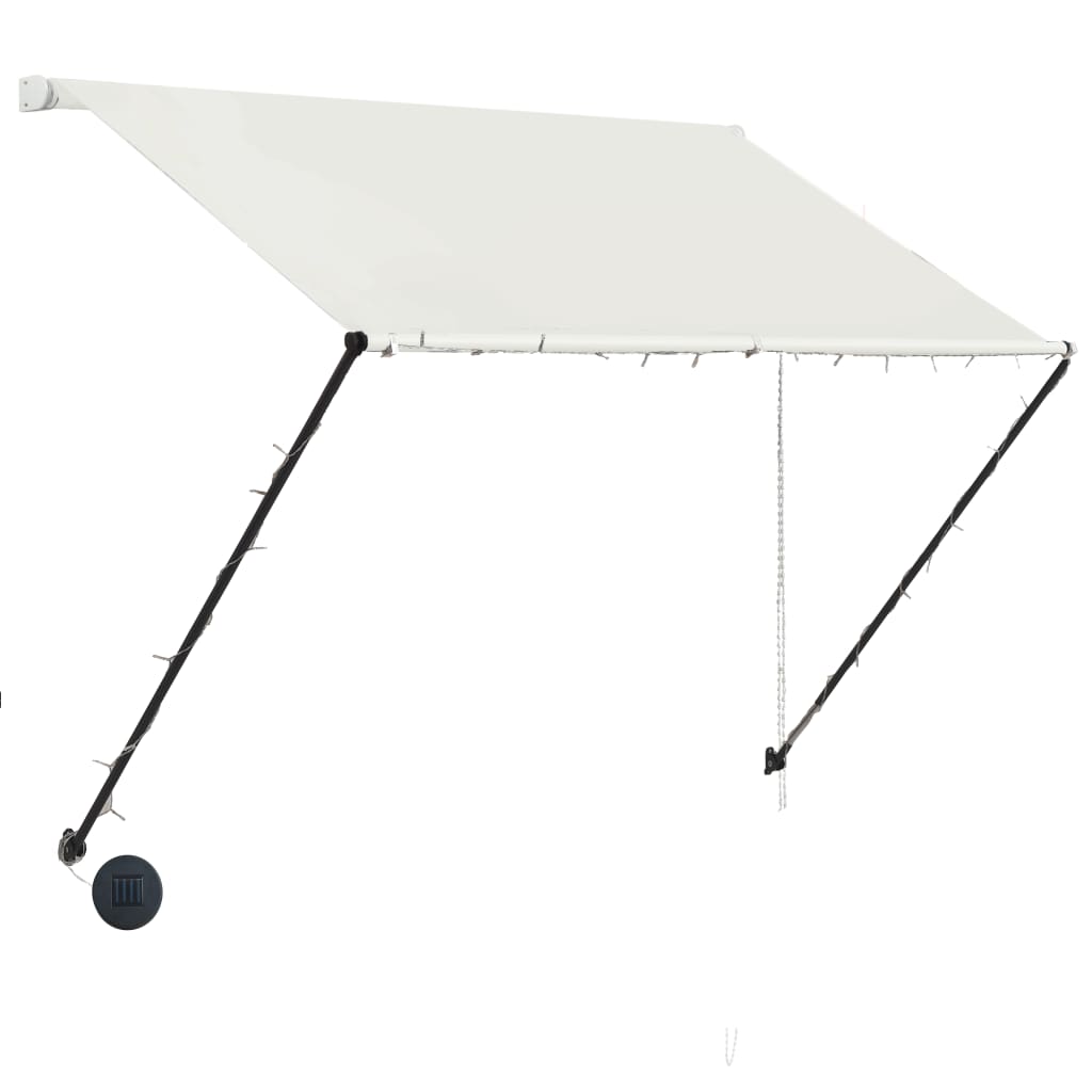 vidaXL Retractable Awning with LED 150x150 cm Cream