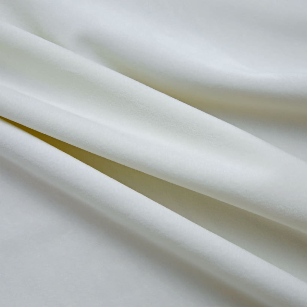 vidaXL Blackout Curtains with Rings 2 pcs Velvet Cream 140x225 cm